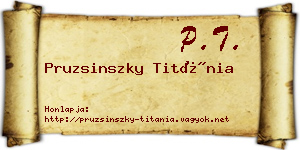 Pruzsinszky Titánia névjegykártya